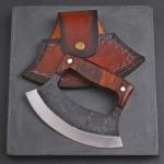 Hand Forged Alaskan Ulu Knife with Wood Handle