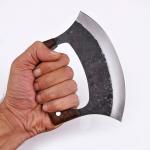 Hand Forged Alaskan Ulu Knife with Wood Handle