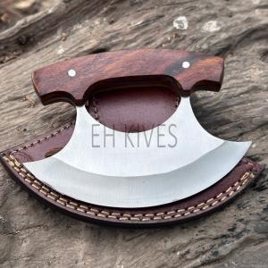 D2 Steel Ulu Knife with Sheath for Kitchen