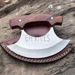 D2 Steel Ulu Knife with Sheath for Kitchen