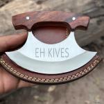 D2 Steel Ulu Knife with Sheath for Kitchen