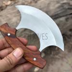 D2 Steel Ulu Knife with Sheath for Kitchen