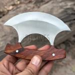 D2 Steel Ulu Knife with Sheath for Kitchen