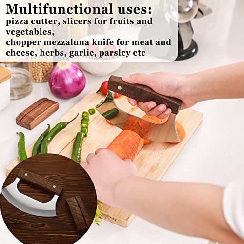 Hanaive Mezzaluna Ulu Knife Set with Base