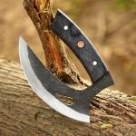 Custom Hand-Forged Ulu Knife with Leather Sheath
