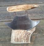 Moose Horn Antler Ulu Knife with Bone Stand