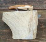 Moose Horn Antler Ulu Knife with Bone Stand