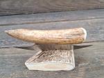 Moose Horn Antler Ulu Knife with Bone Stand
