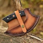 Custom Hand-Forged Ulu Knife with Leather Sheath
