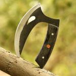 Custom Hand-Forged Ulu Knife with Leather Sheath