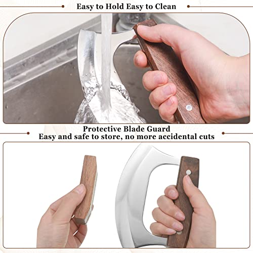 Hanaive Mezzaluna Ulu Knife Set with Base