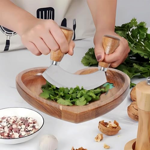 TIYOORTA ULU Knife Mezzaluna Chopper for Veggies