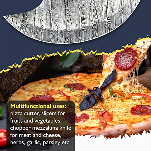 Handmade 6" Damascus Steel Ulu Knife with Sheath