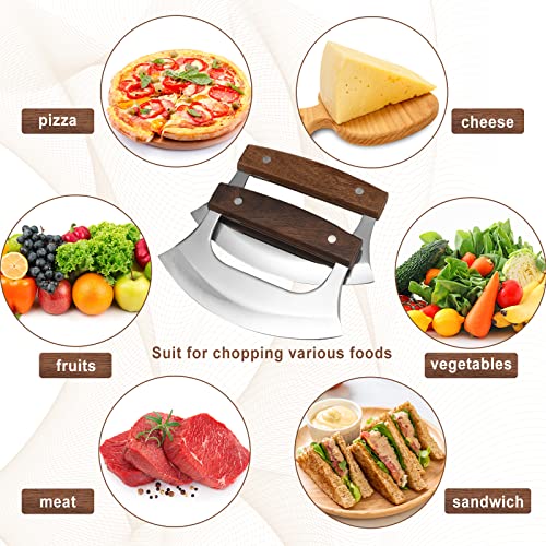 Hanaive Mezzaluna Ulu Knife Set with Base