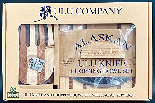 Ulu Knife Set with Chopping Bowl and Claws