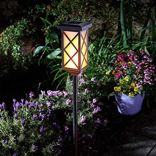 Solar Flame Torch Garden Light Stake LED
