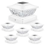 Bright LED Solar Post Cap Lights - 6 Pack