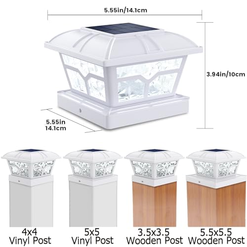 Solar Post Cap Lights with 2 Color Modes