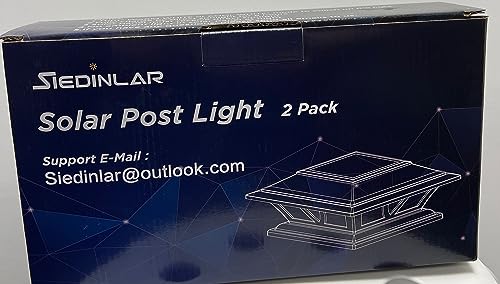 Siedinlar Solar Post Lights Solar Lights Fence Post Caps with 2 Modes LED Light Outdoor Waterproof for Garden Fence Patio 4x4 5x5 6x6 inch Wooden Posts (2 Pack)