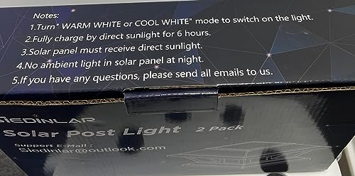 Siedinlar Solar Post Lights Solar Lights Fence Post Caps with 2 Modes LED Light Outdoor Waterproof for Garden Fence Patio 4x4 5x5 6x6 inch Wooden Posts (2 Pack)