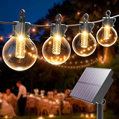 Solar Festoon Lights: Shatterproof LED Bulbs, Waterproof - Warm White