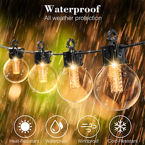 Solar Festoon Lights: Shatterproof LED Bulbs, Waterproof - Warm White