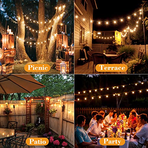 Solar Festoon Lights: Shatterproof LED Bulbs, Waterproof - Warm White