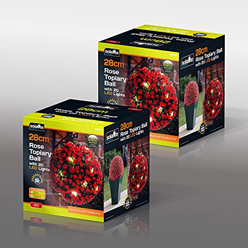 Red Topiary Balls with Solar LED Lights