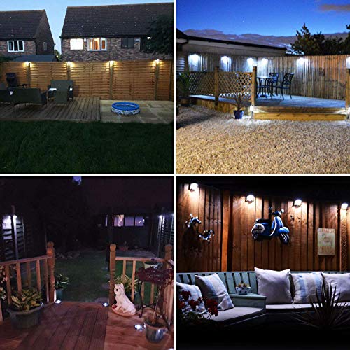 GloBrite Solar Fence Lights | Decorative Garden Light | Outdoor Wall Light Led, Wireless, Waterproof, Home Décor | Perfect for Railing Fence, Deck, Step Yard Patio, Pathway, Stairs (Pack of 4)