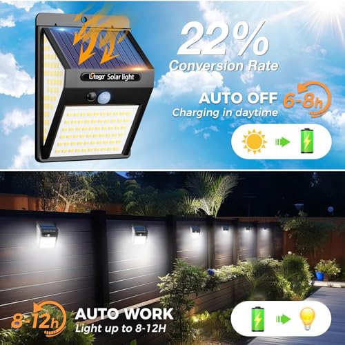 140 LED Solar Motion Lights - 6 Pack