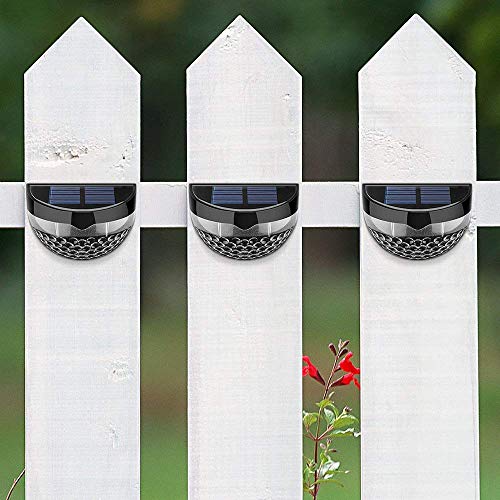 GloBrite Solar Fence Lights | Decorative Garden Light | Outdoor Wall Light Led, Wireless, Waterproof, Home Décor | Perfect for Railing Fence, Deck, Step Yard Patio, Pathway, Stairs (Pack of 4)
