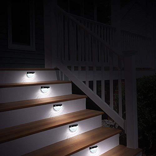 GloBrite Solar Fence Lights | Decorative Garden Light | Outdoor Wall Light Led, Wireless, Waterproof, Home Décor | Perfect for Railing Fence, Deck, Step Yard Patio, Pathway, Stairs (Pack of 4)