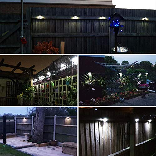 GloBrite Solar Fence Lights | Decorative Garden Light | Outdoor Wall Light Led, Wireless, Waterproof, Home Décor | Perfect for Railing Fence, Deck, Step Yard Patio, Pathway, Stairs (Pack of 4)