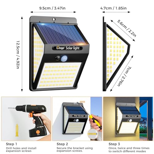 140 LED Solar Motion Lights - 6 Pack