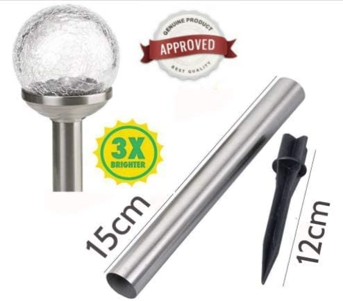 Crackle Glass Solar Stake Lights - Set of 4