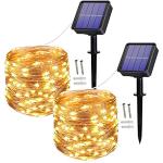 Augone 100 LED Solar Fairy String Lights - 2 Pack