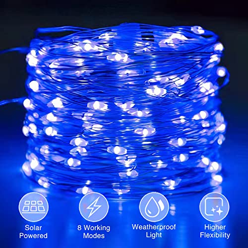 Blue Solar Fairy Lights for Outdoor Gardens