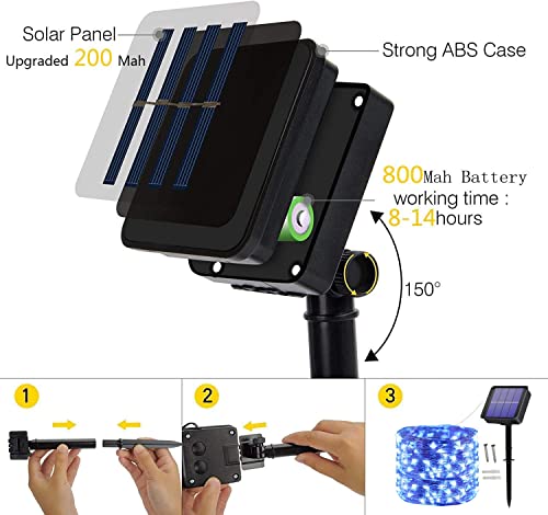 Blue Solar Fairy Lights for Outdoor Gardens