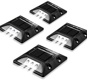 KMASHI Waterproof Solar LED Garden Path Lights, 4 Pack