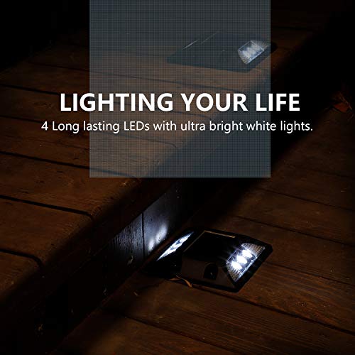 Waterproof Solar Deck Lights for Outdoor Pathway - 4 Pack