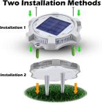 Siedinlar Solar Garden Lights - 4 Pack, 2 Modes