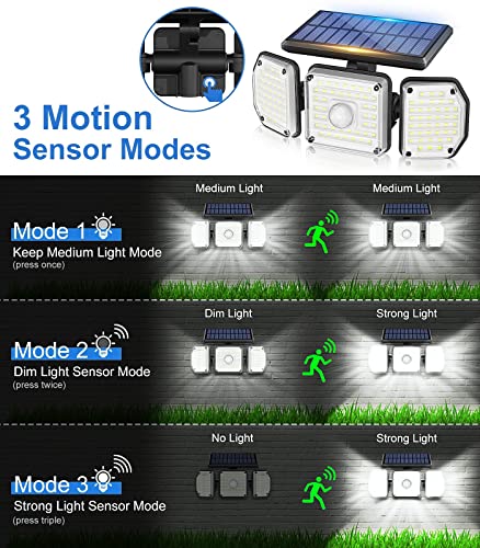 Outdoor Solar Motion Sensor Floodlights - 2 Pack