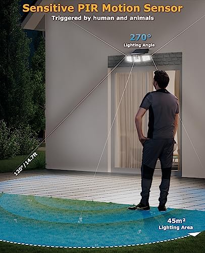 KIBTOY Outdoor Solar Security Light - Bright & Waterproof