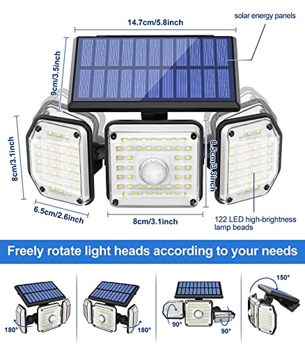 Outdoor Solar Motion Sensor Floodlights - 2 Pack