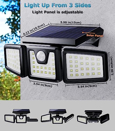 KIBTOY Outdoor Solar Security Light - Bright & Waterproof