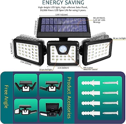 KIBTOY Outdoor Solar Security Light - Bright & Waterproof