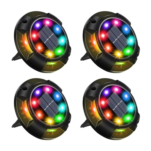 Color-Changing Solar Garden Spotlights - 4 Pack