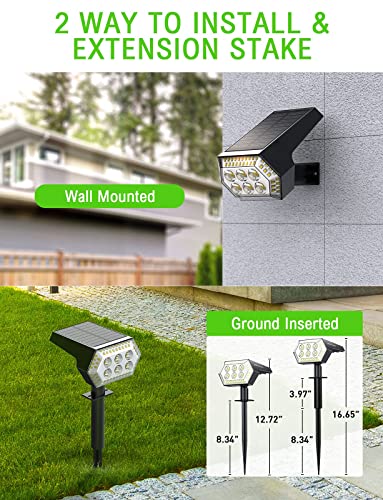 108 LED Solar Spotlights for Outdoor Gardens
