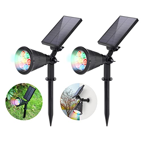 Multicolor Solar Spotlight: Bright, Waterproof, 2-in-1
