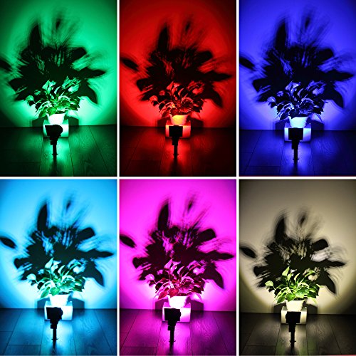2 Solar Spotlights: RGB Colors & Waterproof